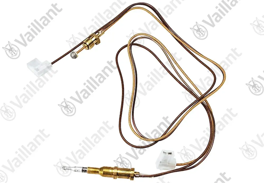 Thermoelement von Vaillant mit zwei Anschlusskabeln. Das Ende ist mit einem Fühler ausgestattet. Geeignet für Heizsysteme und andere Anwendungen.